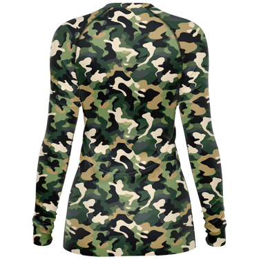 Chokefish™ Long Sleeve Rashguard Camouflage Woman's Shirt-001